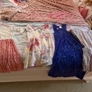 Gymboree Gap Girls small 6/7 Kids Dress Set - Pink, White, Blue